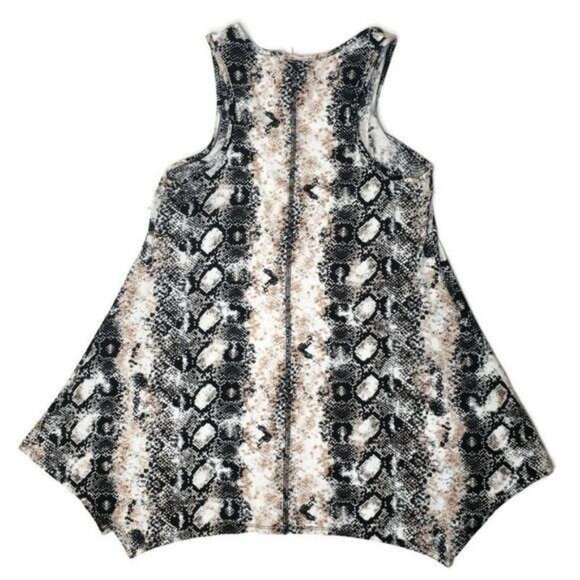 Bobeau Sleeveless Snake Print Handkerchief Hem long Tank Top or mini dress small - Picture 4 of 6